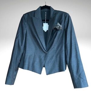 Brunello Cucinelli Tailored Cropped Blazer in Slate Gray Sz 44